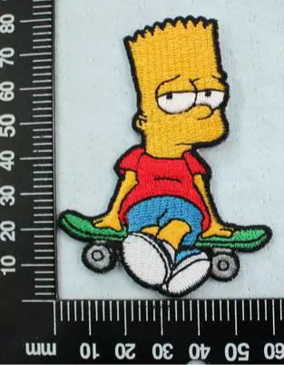 Cartoon The Simpsons Bart embroidery patch with adhesive backing