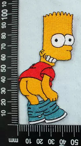 Cartoon The Simpsons Bart embroidery patch with adhesive backing