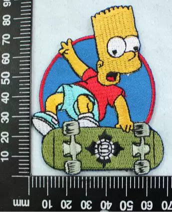 Cartoon The Simpsons Bart embroidery patch with adhesive backing