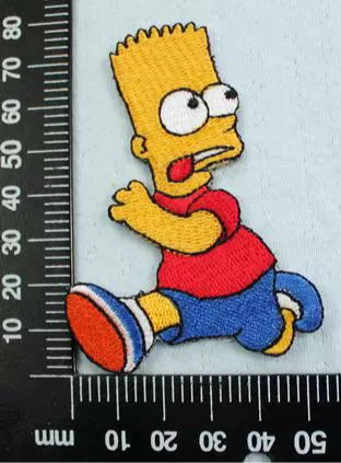 Cartoon The Simpsons Bart embroidery patch with adhesive backing