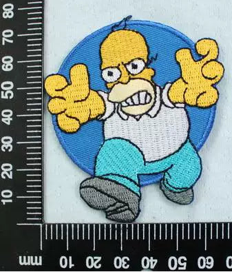 Cartoon The Simpsons Bart embroidery patch with adhesive backing