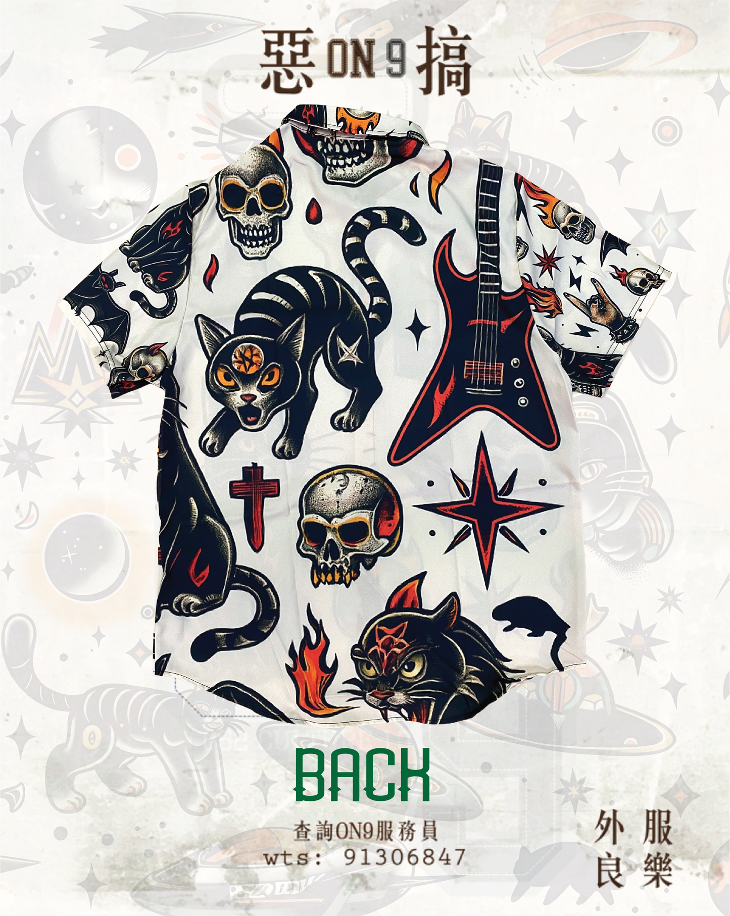 FULL Print Shirt(TATTOO cat  3)