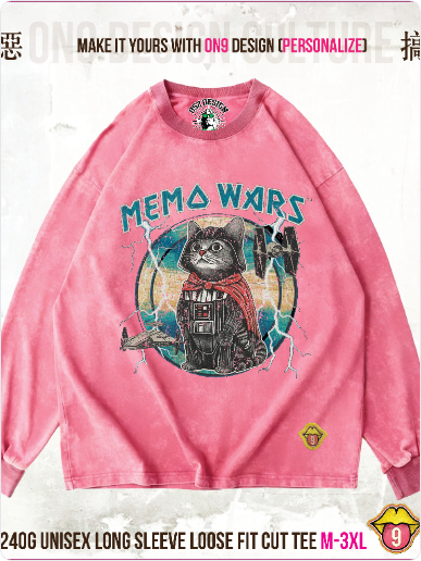 Long sleeve ribbed Washed 240gT (Galactic Cuteness )