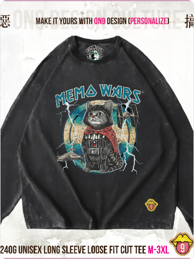 Long sleeve ribbed Washed 240gT (Galactic Cuteness )
