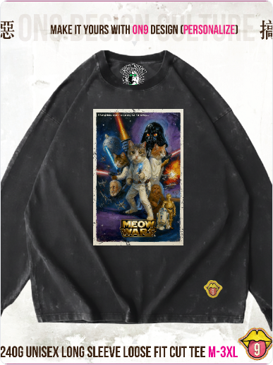 Long sleeve ribbed Washed 240gT (Galactic Cuteness )