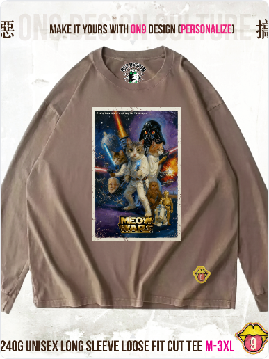Long sleeve ribbed Washed 240gT (Galactic Cuteness )