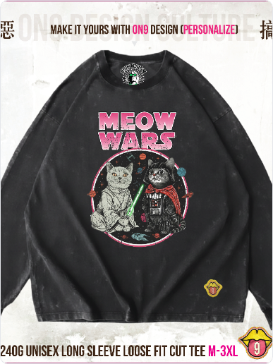 Long sleeve ribbed Washed 240gT (Galactic Cuteness )