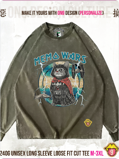 Long sleeve ribbed Washed 240gT (Galactic Cuteness )