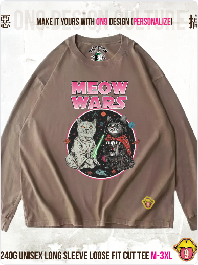 Long sleeve ribbed Washed 240gT (Galactic Cuteness )