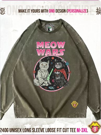 Long sleeve ribbed Washed 240gT (Galactic Cuteness )