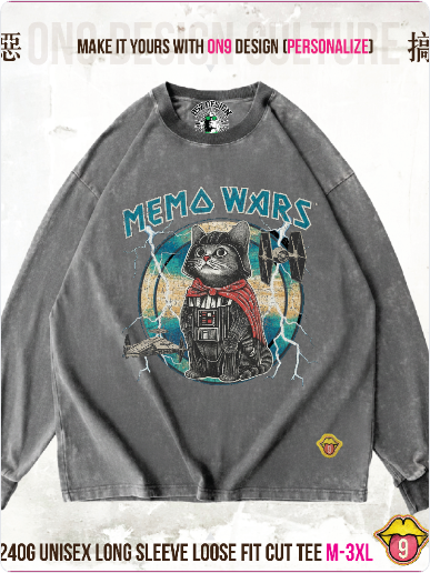 Long sleeve ribbed Washed 240gT (Galactic Cuteness )