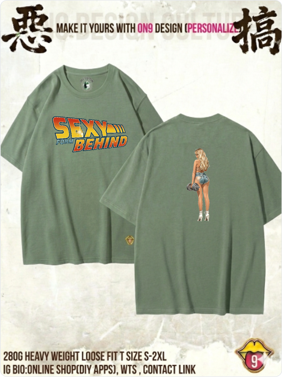 280G HEAVY WEIGHT DTG print T(Parody Retro Film GYM2)